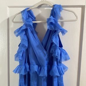 ASOS Blue ruffle maxi dress